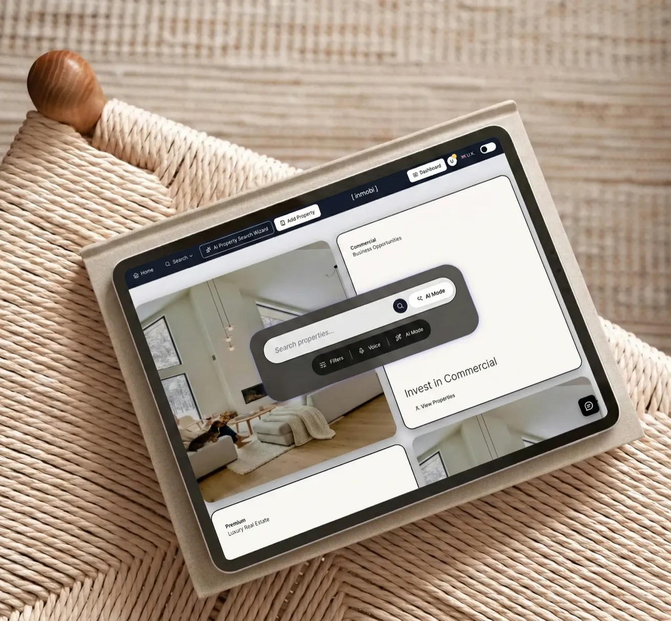 Inmobi AI-powered real estate platform showcasing KAUFAST custom software